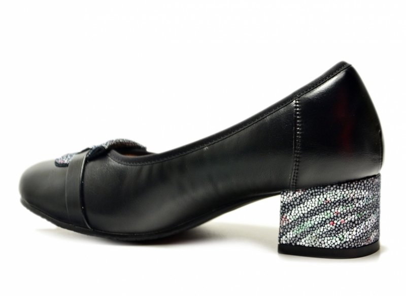 Czółenka czarne 38 skóra POTOCKI 19409 na obcasie skórzane damskie