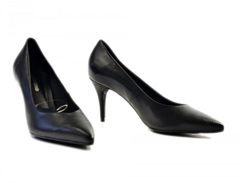 Czółenka 41 szpilki BOTTERO skóra czarne skórzane 353721
