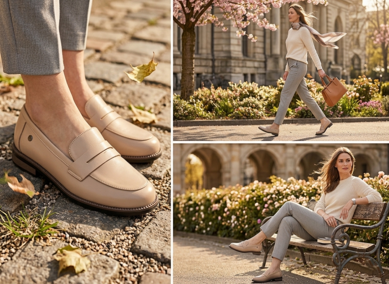 Mokasyny beż skóra 40 półbuty VINCEZA 18131 skórzane beżowe damskie