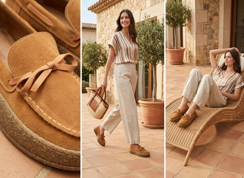 Mokasyny camel 40 skóra VERANO 24721 skórzane półbuty