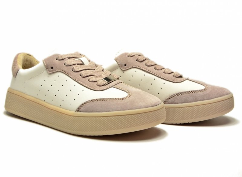 Sneakersy białe 36 skóra FILIPPO 7524 skórzane beżowe półbuty