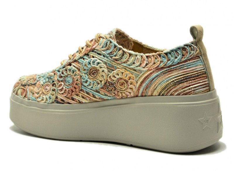 Sneakersy kolorowe 36 FILIPPO 7799 półbuty beżowe turkusowe