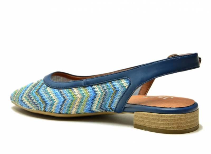 Sandały baleriny granatowe 37 kolorowe JANA 29464 niebieskie bez pięty płaskie 