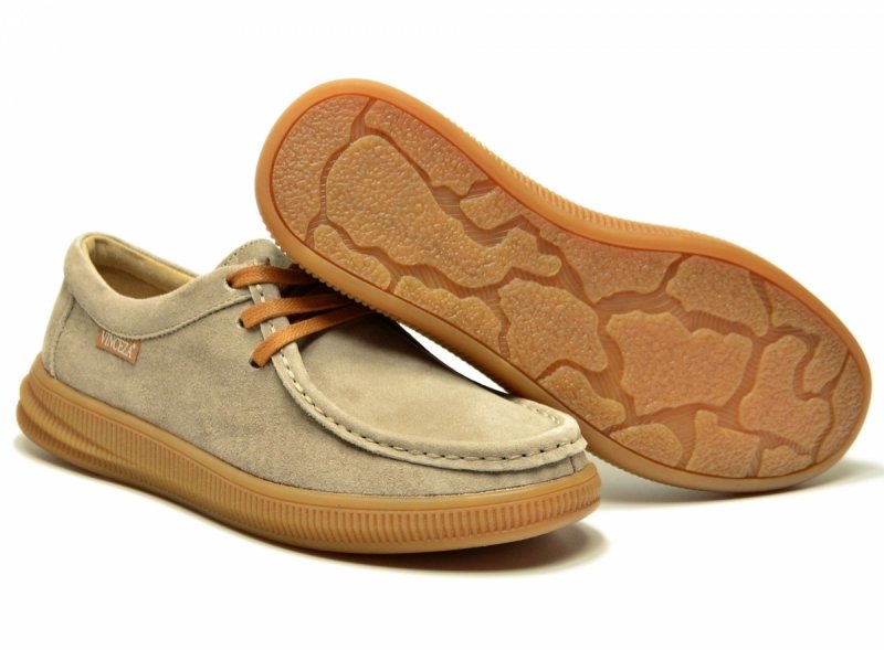 Półbuty 41 skóra VINCEZA 95391 beżowe skórzane zamsz beż