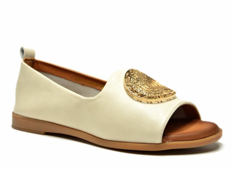 Baleriny złote 40 skóra bez palcy CAMBELL 19389 beżowe damskie skórzane 