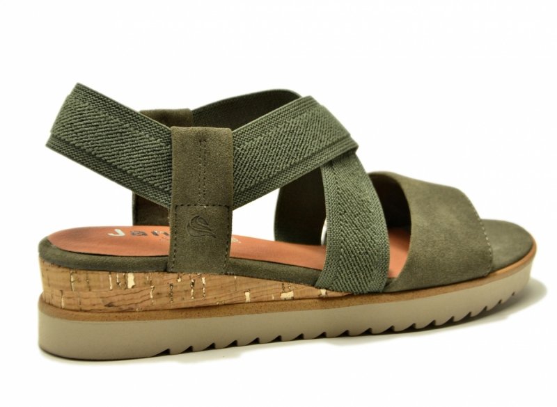Sandały zielone oliwkowe 37 JANA 28764 na platformie koturnie 