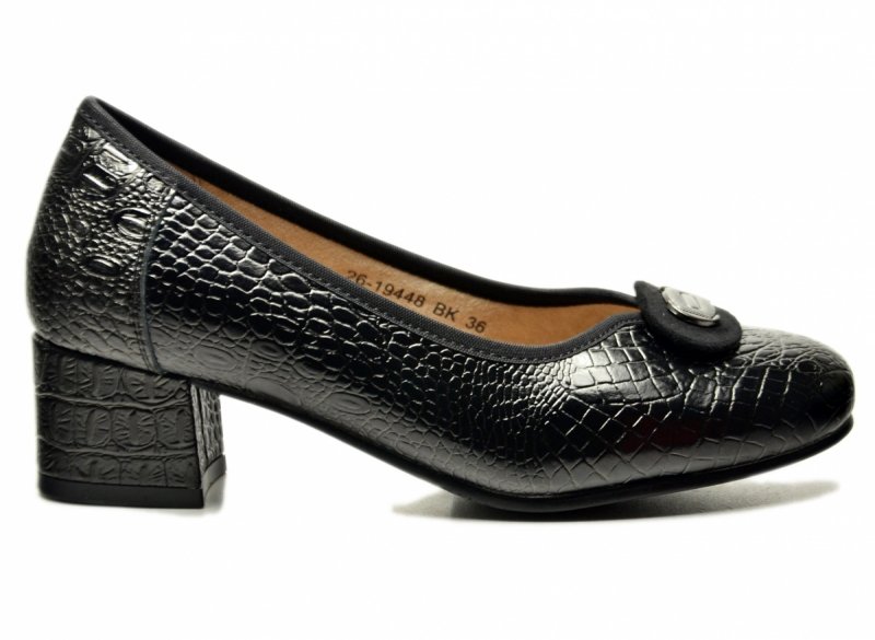 Czółenka czarne 39 skóra POTOCKI 19448 na obcasie skórzane damskie