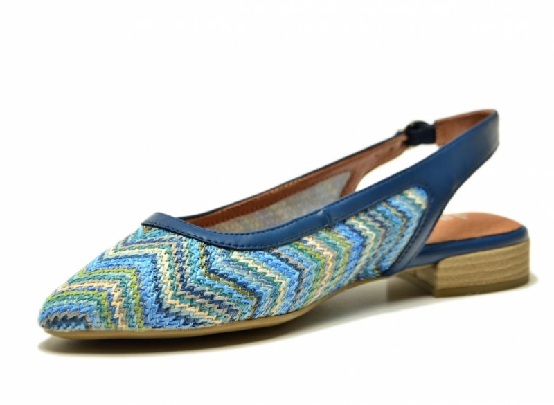 Sandały baleriny granatowe 40 kolorowe JANA 29464 niebieskie bez pięty płaskie 