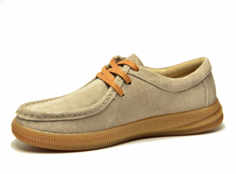 Półbuty 38 skóra VINCEZA 95391 beżowe skórzane zamsz beż