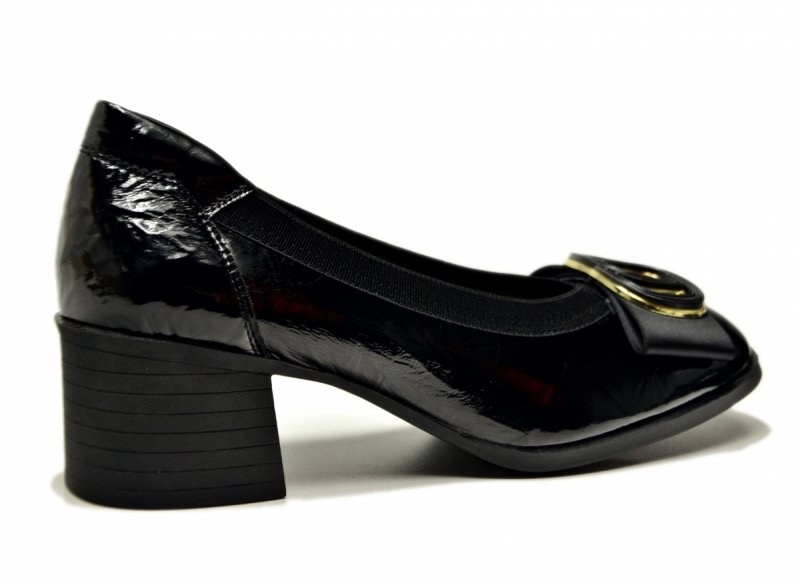 Czółenka czarne 38 skóra FILIPPO 6960 skórzane lakier półb