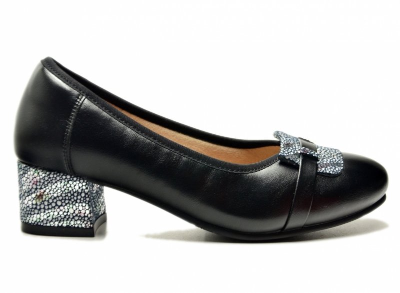 Czółenka czarne 38 skóra POTOCKI 19409 na obcasie skórzane damskie