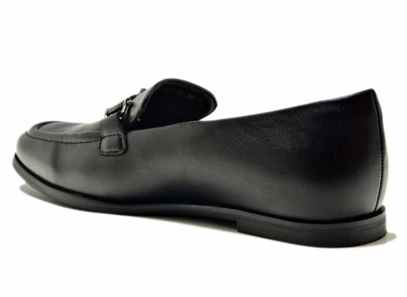 Mokasyny czarne skóra 40 półbuty VINCEZA 18126 skórzane damskie