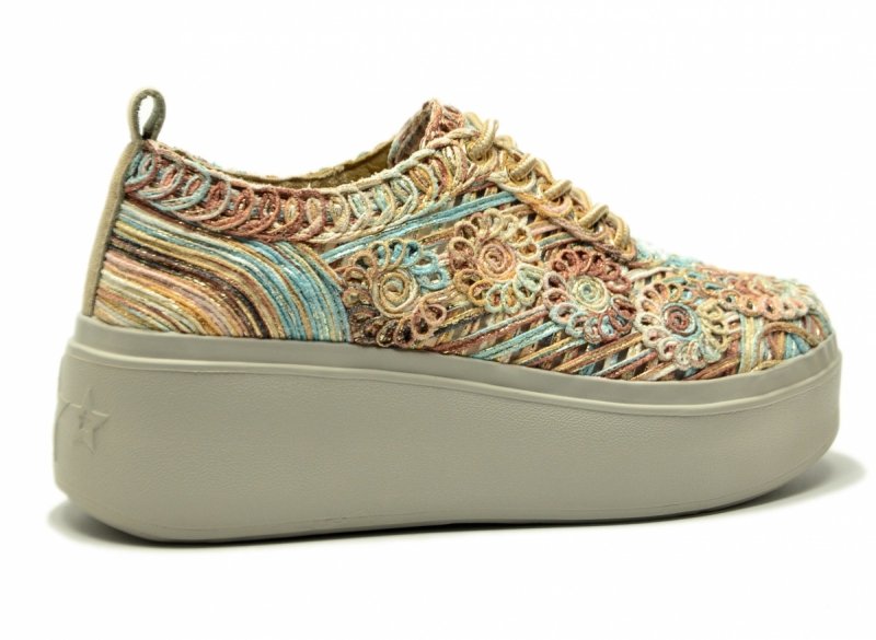 Sneakersy kolorowe 38 FILIPPO 7799 półbuty beżowe turkusowe