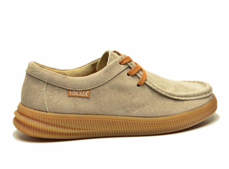Półbuty 40 skóra VINCEZA 95391 beżowe skórzane zamsz beż