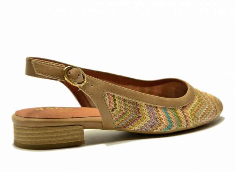 Sandały baleriny beż 39 kolorowe JANA 29464 bez pięty płaskie beżowe