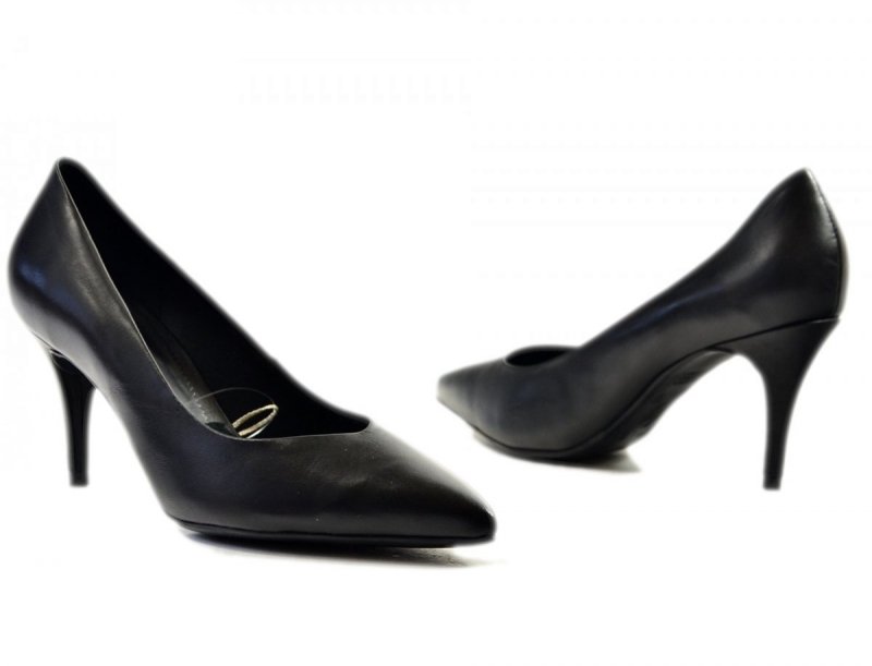 Czółenka 39 szpilki BOTTERO skóra czarne skórzane 353721