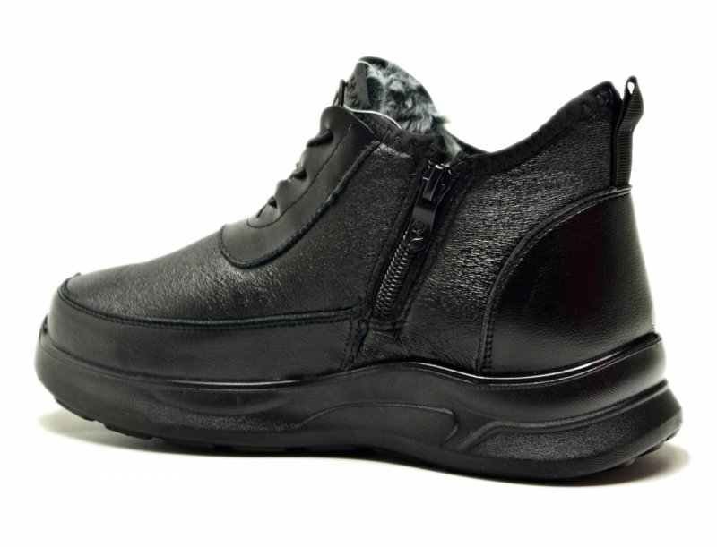 Botki półbuty 40 Potocki 16355 płaskie czarne ocieplane