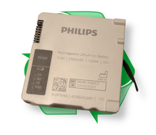 regeneracja akumulatora medycznego Li-Ion 10,8V do monitorów pacjenta Philips IntelliVue X3, MX100 i ultrasonografów CX50