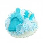 Cukrowa buteleczka z motylkiem - niebieska - dekoracja na chrzest baby shower