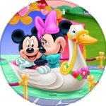 Modecor - opłatek na tort okrągły Mickey Mouse Love
