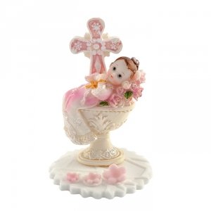 Hokus - Dziewczynka z chrzcielnicą - dekoracja tortu na chrzest