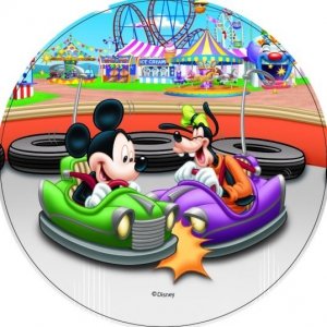 Modecor - opłatek na tort okrągły Mickey Mouse Wesołe Miasteczko