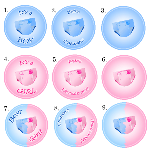 Opłatek okrągły na tort BABY SHOWER gender reveal (różne wzory) 20cm