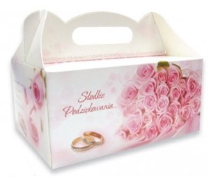 Ozdobne pudełko na ciasto weselne 10 szt. rose