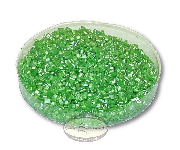 Cukier perłowy - posypka kryształki zielone 50g
