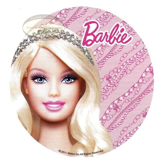 Kardasis - opłatek na tort okrągły Barbie Portret - 10 szt