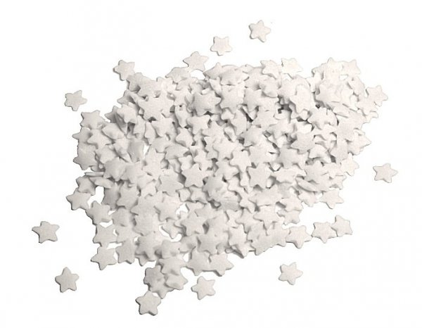 Posypka dekoracyjna confetti gwiazdki białe