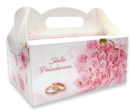 Ozdobne pudełko na ciasto weselne 1 szt. rose