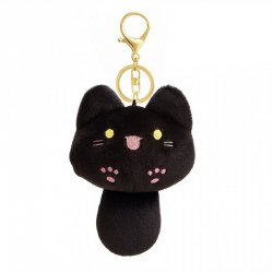 ECARLA Brelok do kluczy - Kotek pluszowy z ogonkiem Czarny BRL364CZ