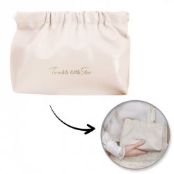 ECARLA Kosmetyczka, saszetka na kosmetyki, wkładki, ekoskóra rozm M Beżowa KS145B