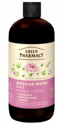 GREEN PHARMACY Woda micelarna 3w1 Róża piżmowa i Bawełna 500 ml