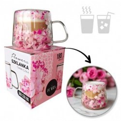 ECARLA Szklanka termiczna z kwiatami w środku SZK190 180 ml