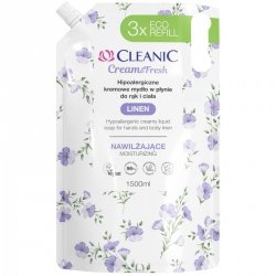 CLEANIC Cream & Fresh Hipoalergiczne Kremowe Mydło w płynie do rąk i ciała Linen - nawilżające 1500 ml