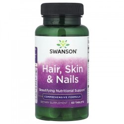 Hair, Skin, Nails (Włosy, Skóra, Paznokcie), Swanson, 60 tabletek