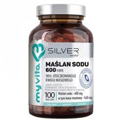 Maślan sodu 600 mg SILVER PURE 100%, Myvita, 100 kapsułek