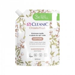 CLEANIC Cream & Fresh Kremowe Mydło do rąk i ciała Cotton - łagodzące 900 ml