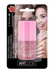 Art. Look Rozświetlacz w brokacie do ciała i twarzy w kulce - różowy