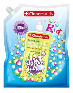 CLEAN HANDS Antybakteryjne mydło do rąk dla dzieci guma balonowa zapas 1000 ml 