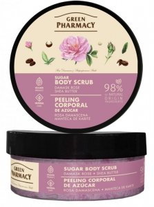 GREEN PHARMACY Peeling cukrowy do ciała Róża damasceńska i Masło shea 200 ml 