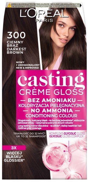 LOREAL Casting Creme Gloss Krem koloryzujący nr 300 Ciemny Brąz