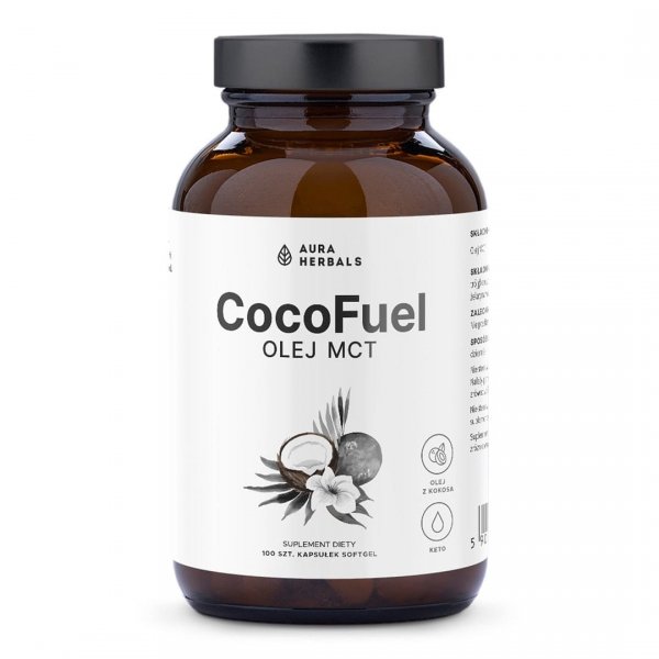 Coco Fuel, Olej MCT 2000 mg, Aura Herbals, 100 kapsułek