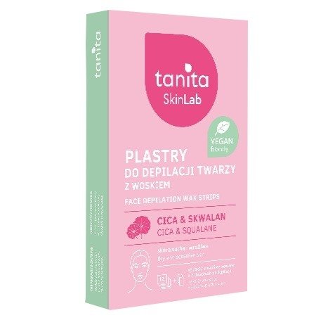 TANITA Skin Lab Plastry z woskiem do depilacji twarzy dla skóry suchej i wrażliwej - CICA & Skwalan 1 op.