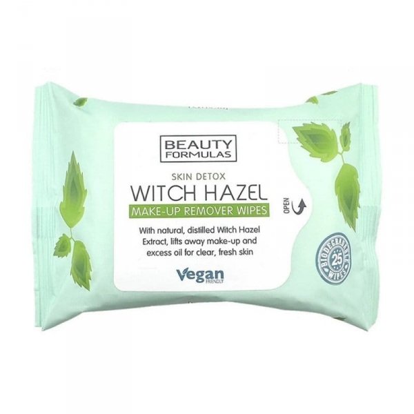 Beauty Formulas Witch Hazel Make-Up Remover Wipes chusteczki do demakijażu, 25szt