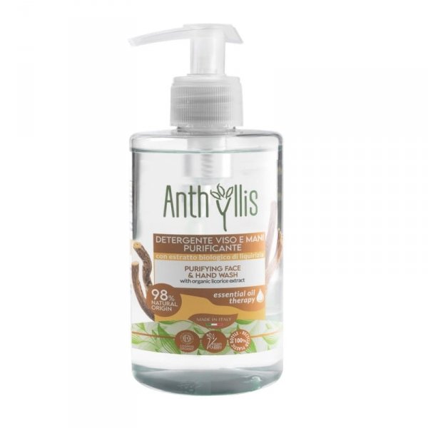 Bio Żel do mycia twarzy i rąk, z organicznym ekstraktem z lukrecji, Anthyllis, Pierpaoli, 300 ml