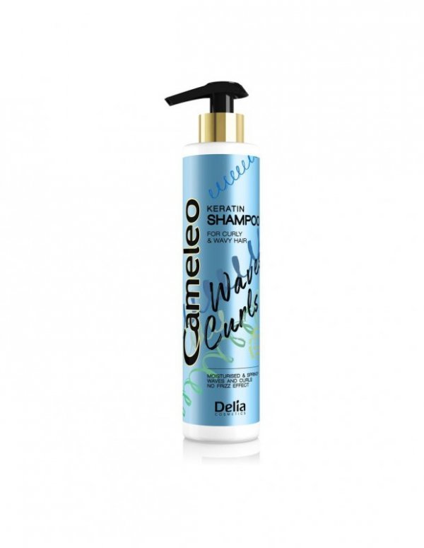 DELIA COSMETICS CAMELEO FALE LOKI Szampon keratynowy do włosów kręconych i falowanych 250ml