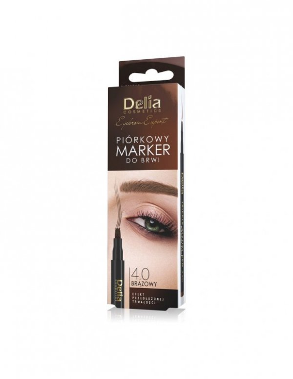 DELIA Eyebrow Expert Piórkowy marker do brwi - brązowy